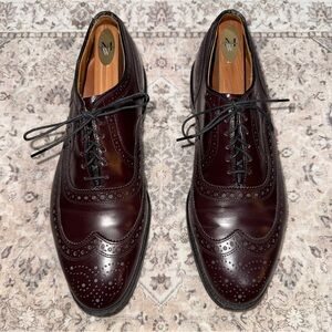Allen Edmonds McAllister Dress Shoes Mens 9D Brown Leather Wingtip Oxford *GUC*
